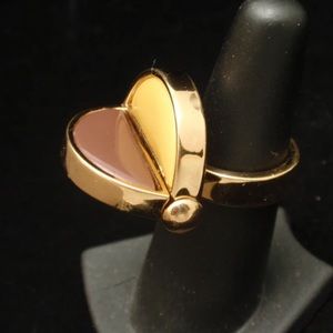 Rare Marc by Marc Jacobs Brown Yellow Hinged Gold Tone Ring